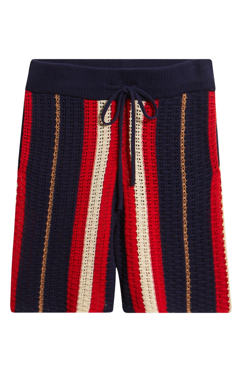 MAVRANS Crab Stripe Knit Shorts, Alternate, color, Blue/ Red