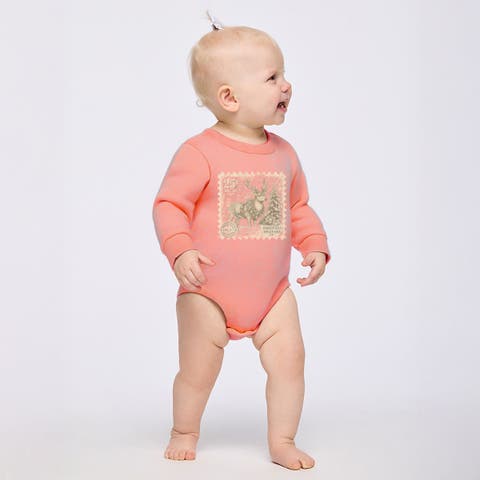 Reindeer Stamp Fleece BodySuit (Baby)