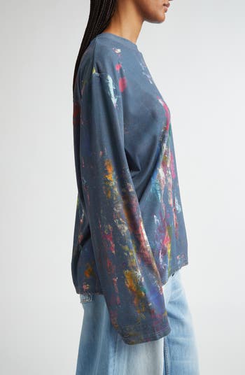 Acne Studios Edden Trompe l'Oeil Paint Splatter Top | Nordstrom