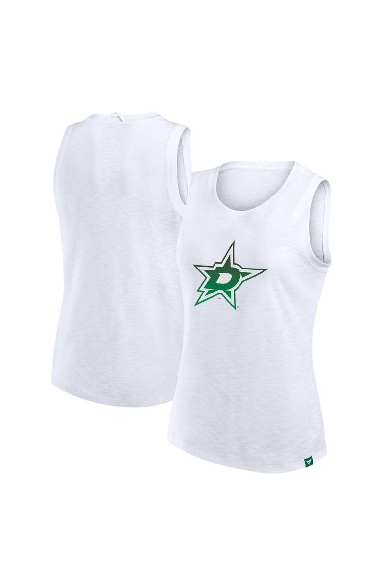 FANATICS Women's Fanatics White Dallas Stars Slub Tank Top, Alternate, color, White