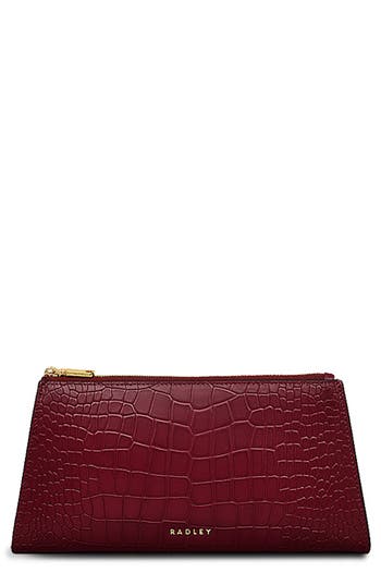 Radley Glasshouse Croc Embossed Clutch In Red