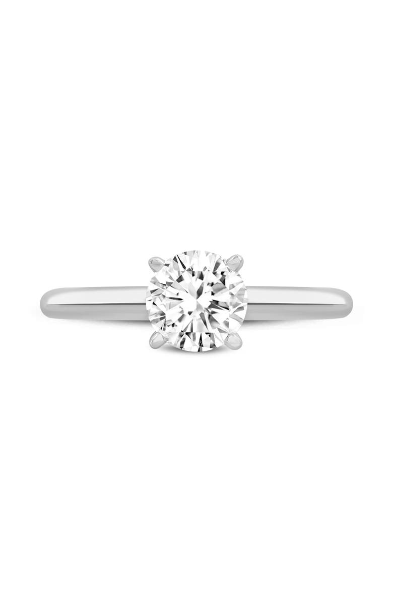 LuvMyJewelry Nysa 14K White Gold Round Cut Lab Grown Diamond Solitaire Engagement Ring - 1.0 Ct, Alternate, color, 14K White Gold