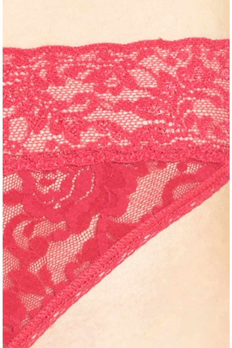 Original Rise Lace Thong, Alternate, color, RUBY