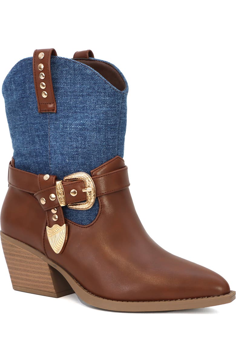 Seven7 Western Two-Tone Bootie, Main, color, Denim