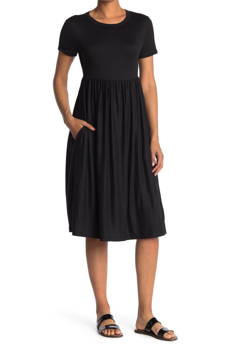 Velvet Torch Crewneck Short Sleeve Midi Dress, Main, color,