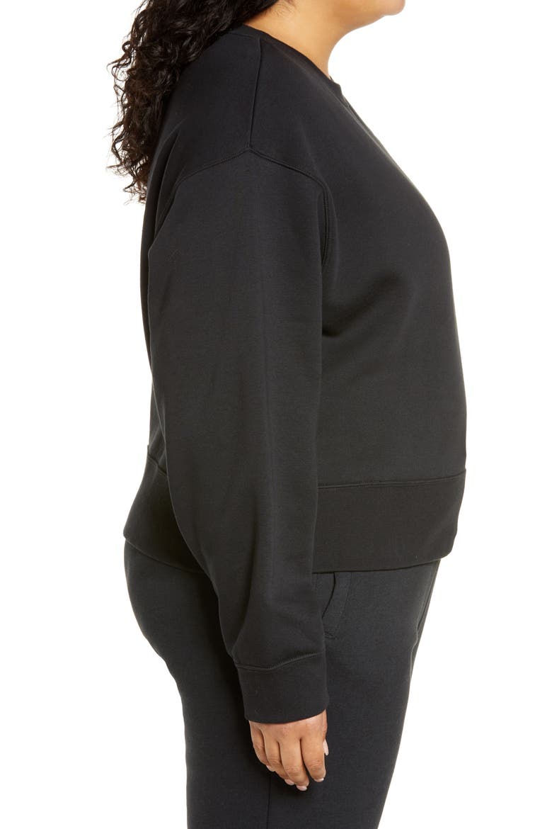 Sportswear Fleece Crewneck Sweatshirt, Alternate, color, BLACK/ WHITE