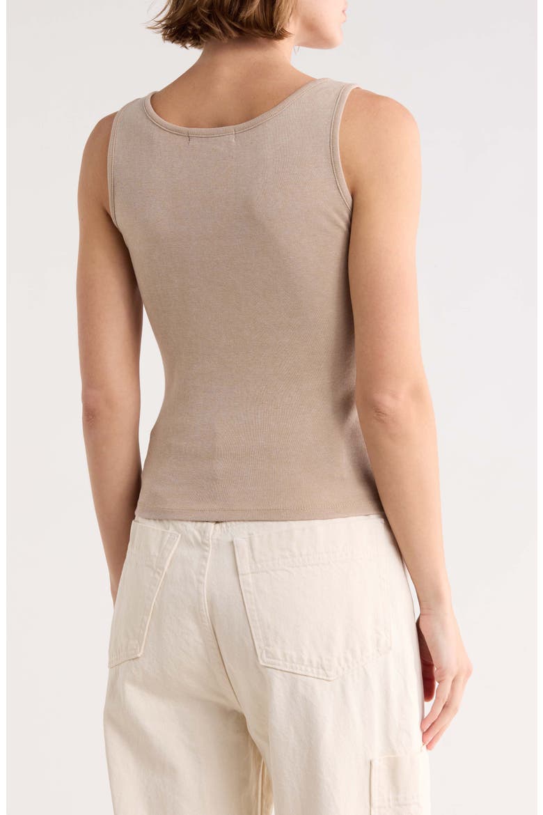 Butterfly Notch Neck Tank, Alternate, color, TAN