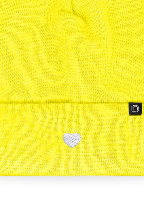 Dalix Lil Heart Beanie Cap In Yellow