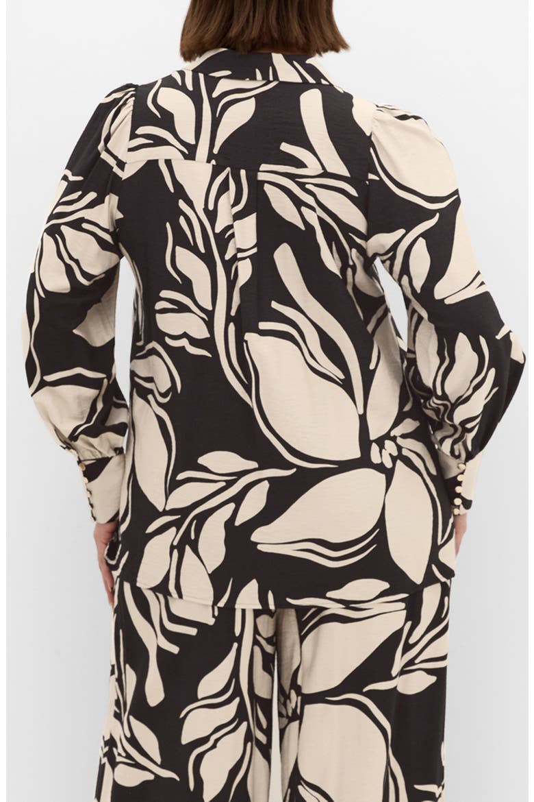 Rosabella Floral Button-Up Shirt, Alternate, color, MONO PRINT