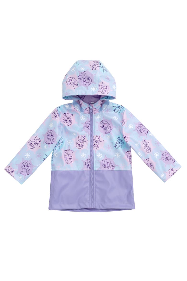 Frozen Hooded Rain Jacket, Main, color, Elsa Blue Purple
