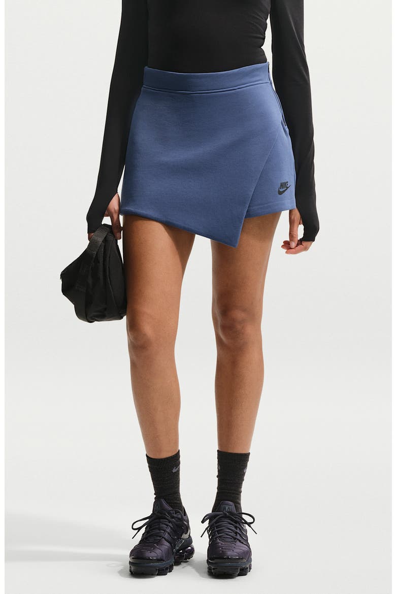 Cotton Blend Tech Fleece Skort, Main, color, MYSTIC NAVY/ BLACK