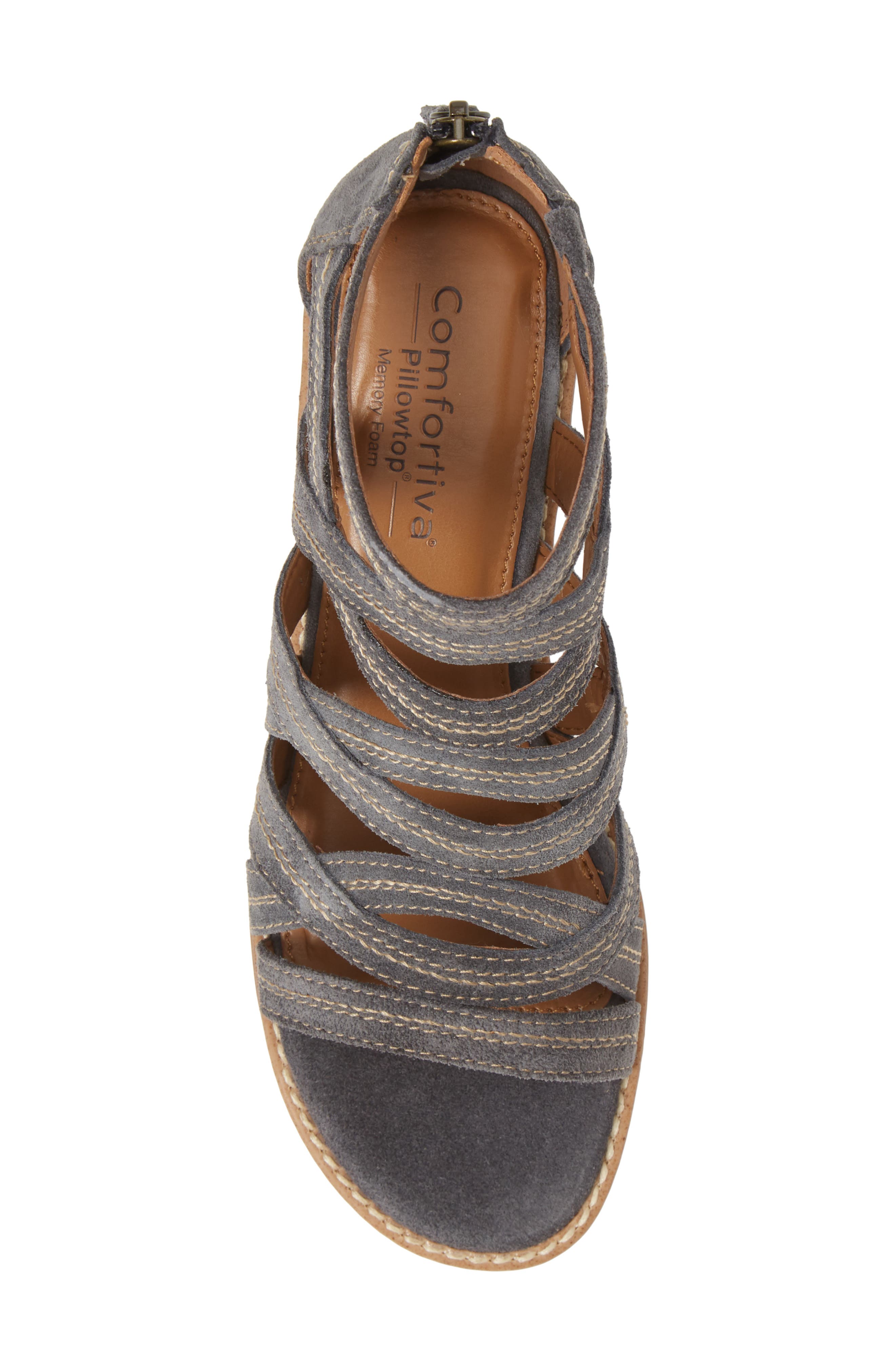 Betha Sandal, Alternate, color, DENIM SUEDE
