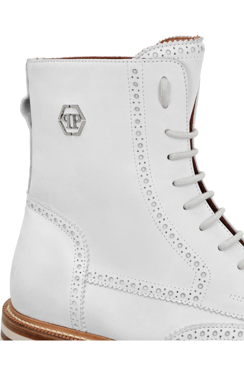 PHILIPP PLEIN Nubuck Boots Mid Flat Hexagon Men, Alternate, color, White