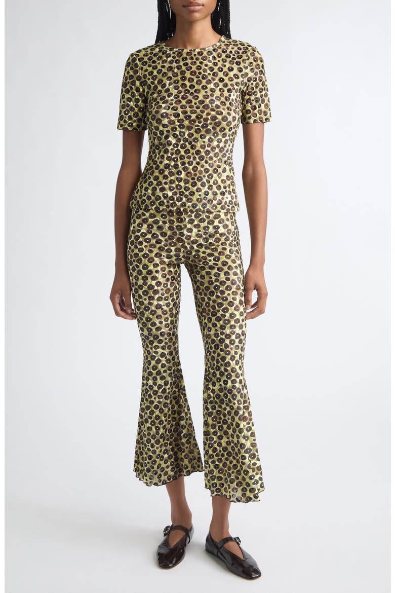 Jeslynn Velvet Devoré Flared Pants, Alternate, color, BLACK MULTI