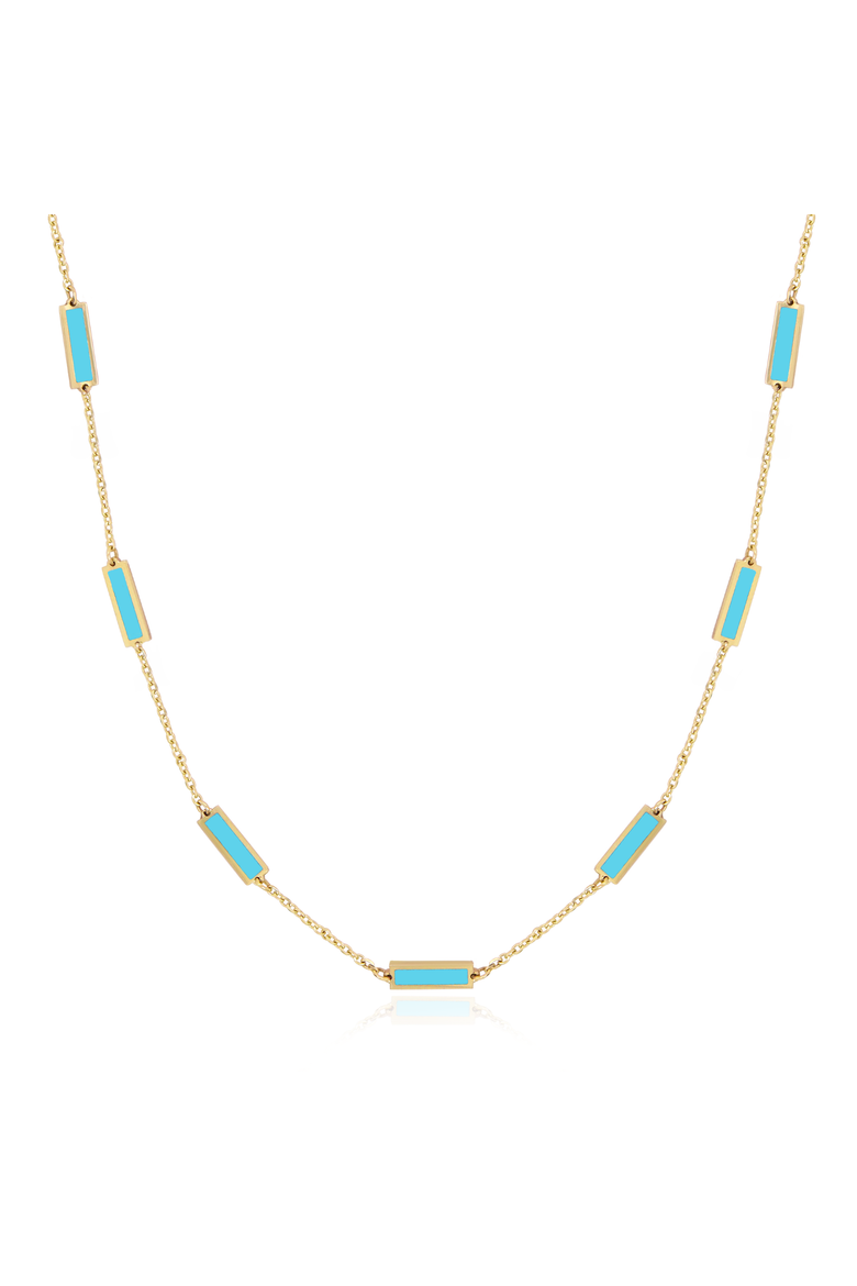 Turquoise Bar Chain Necklace, Main, color, Turquoise