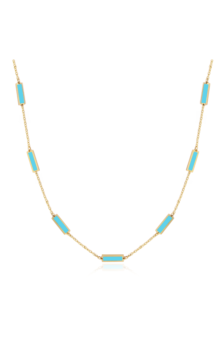 The Lovery Fine Jewelry Turquoise Bar Chain Necklace, Main, color, Turquoise