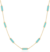 The Lovery Fine Jewelry Turquoise Bar Chain Necklace