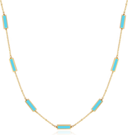 The Lovery Fine Jewelry Turquoise Bar Chain Necklace