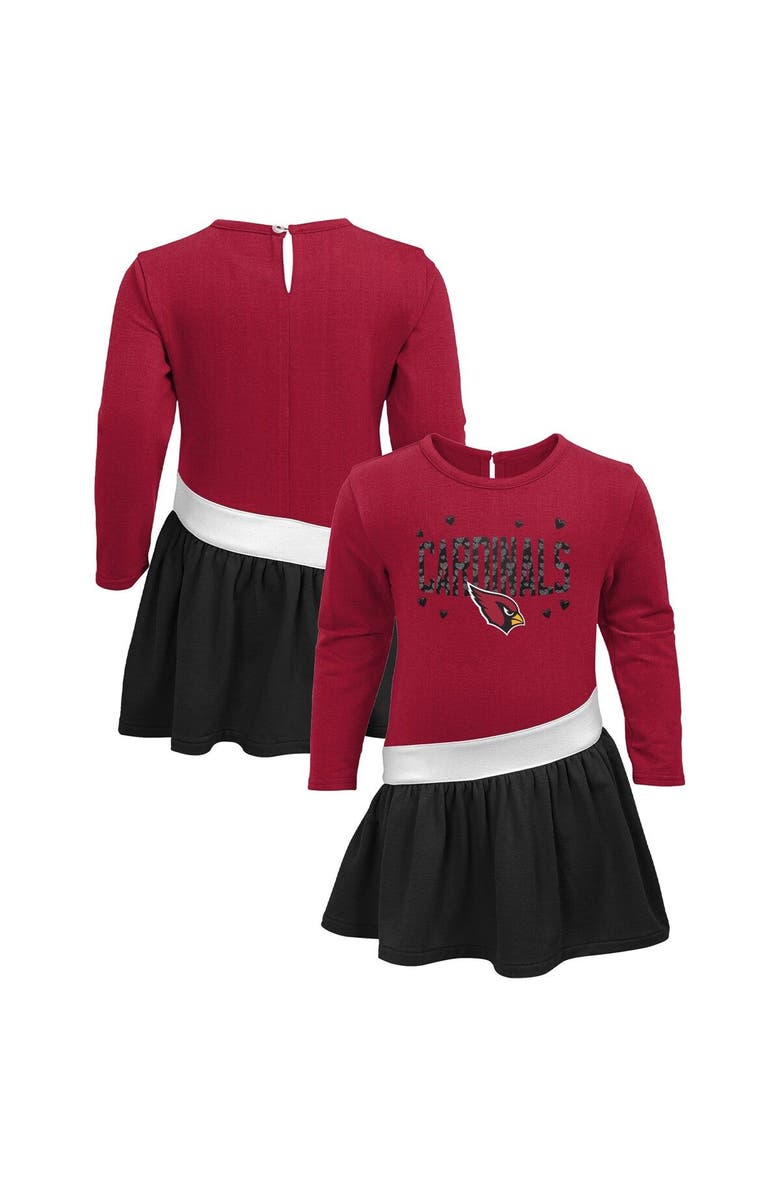 Outerstuff Girls Infant Cardinal/Black Arizona Cardinals Heart to Heart Jersey Tri-Blend Dress, Main, color, Cardinal
