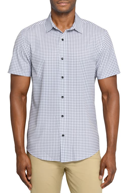 Wrk W.r.k Slim Fit Shaded Square Short Sleeve Performance Button-up Shirt In White