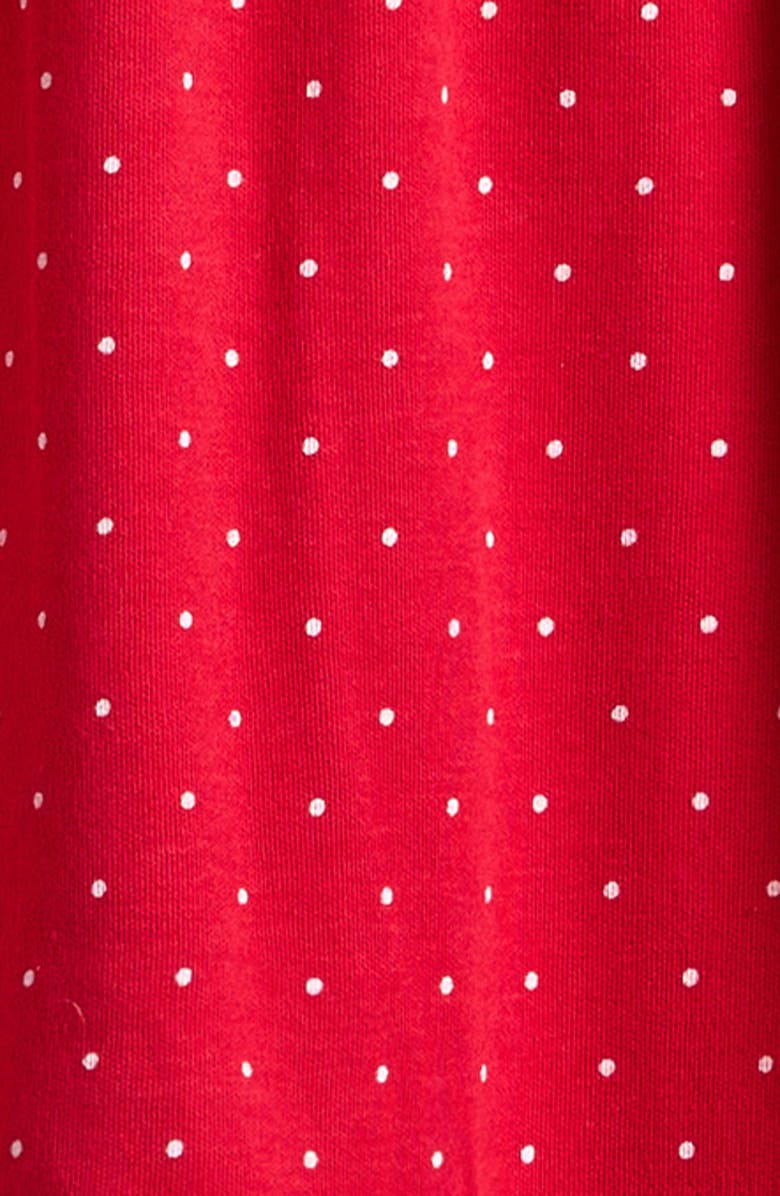 Little Me Dainty Trees Cotton Footie & Headband Set, Alternate, color, Red