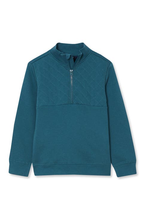 Boys Long Sleeve Fleece Quarter Zip