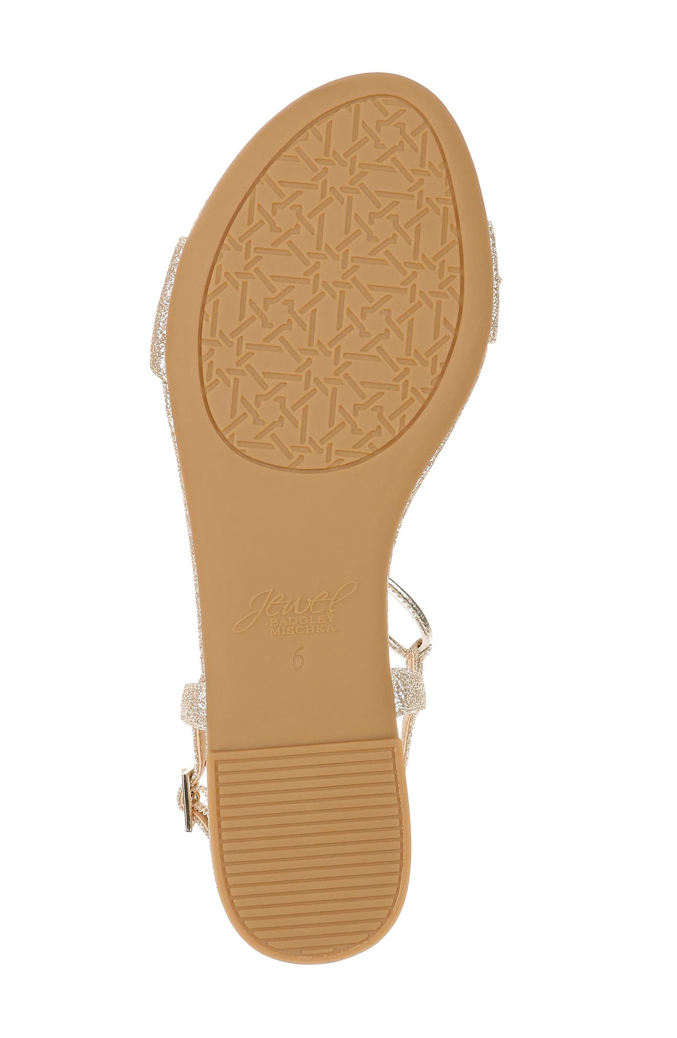 Badgely Mischka Paulina Embellished Sandal, Alternate, color, LIGHT GOLD GLITTER