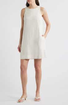 Stripe A-Line Linen Blend Minidress