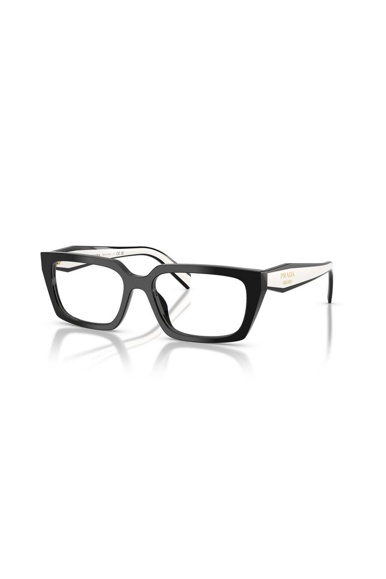 53mm Rectangle optical glasses, Main, color, Black