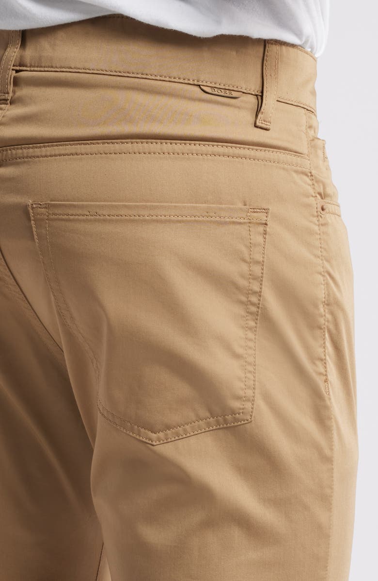BOSS Delaware Stretch Five Pocket Straight Leg Pants, Alternate, color, Open Beige