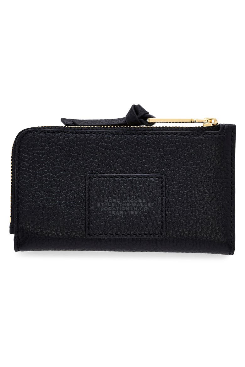The Medium Flat Leather Wallet, Alternate, color, BLACK
