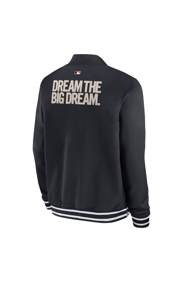 Nike Men's Nike Black Texas Rangers Authentic Collection City Connect Full-Zip Bomber Jacket, Alternate, color, Black