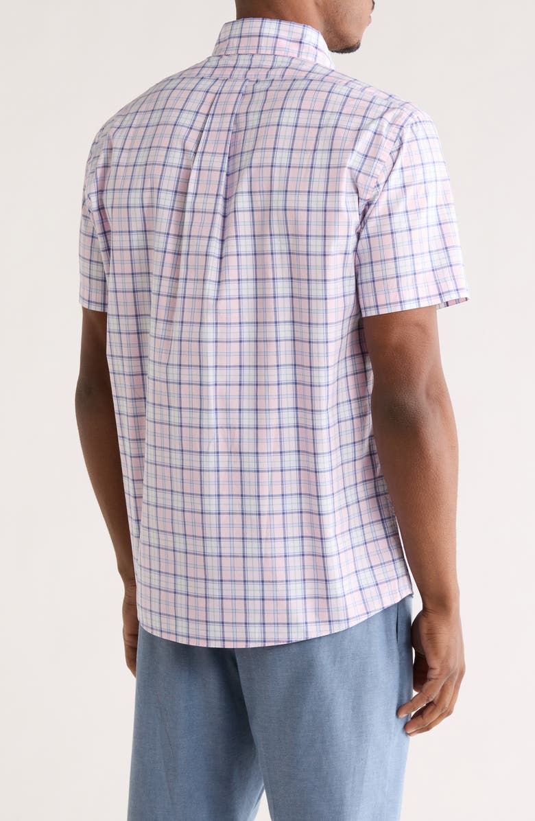 Brooks Brothers Sport Fit Plaid Short Sleeve Button-Down Shirt, Alternate, color, 