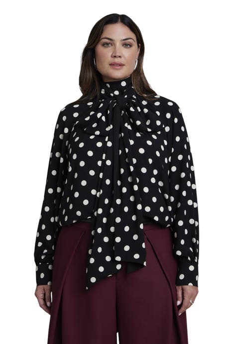 Dramatic Tie Neck Blouse (plus)