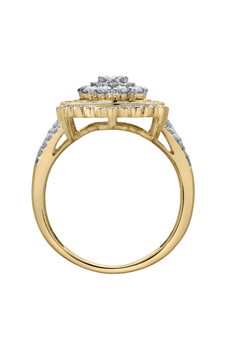 Astrid 14K Gold Round Diamond Studded Cluster Ring - 0.97cts, Alternate, color, 14K Yellow Gold