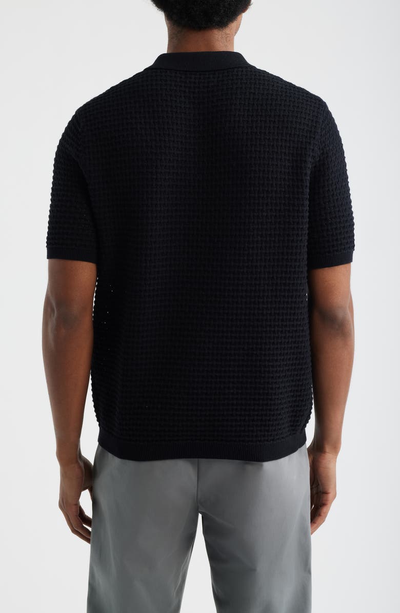 Open Edit Texture Knit Polo Top, Alternate, color, 