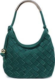 MODA LUXE Woven Leather Shoulder Bag