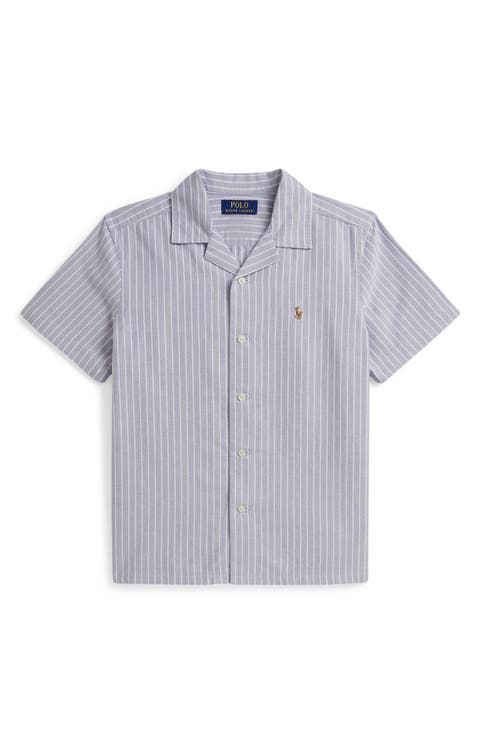 Kids' Short Sleeve Cotton Oxford Camp Shirt