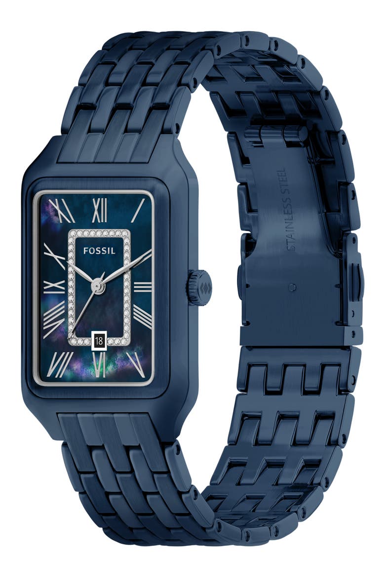 Raquel Navy Bracelet Watch, 26mm x 40mm, Alternate, color, NAVY