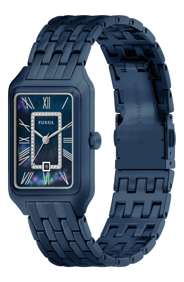 Fossil Raquel Navy Bracelet Watch, 26mm x 40mm, Alternate, color, 