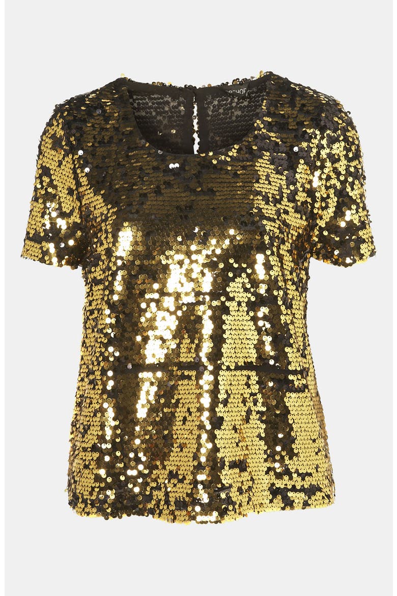 Sequin Top, Main, color, GOLD/ BLACK