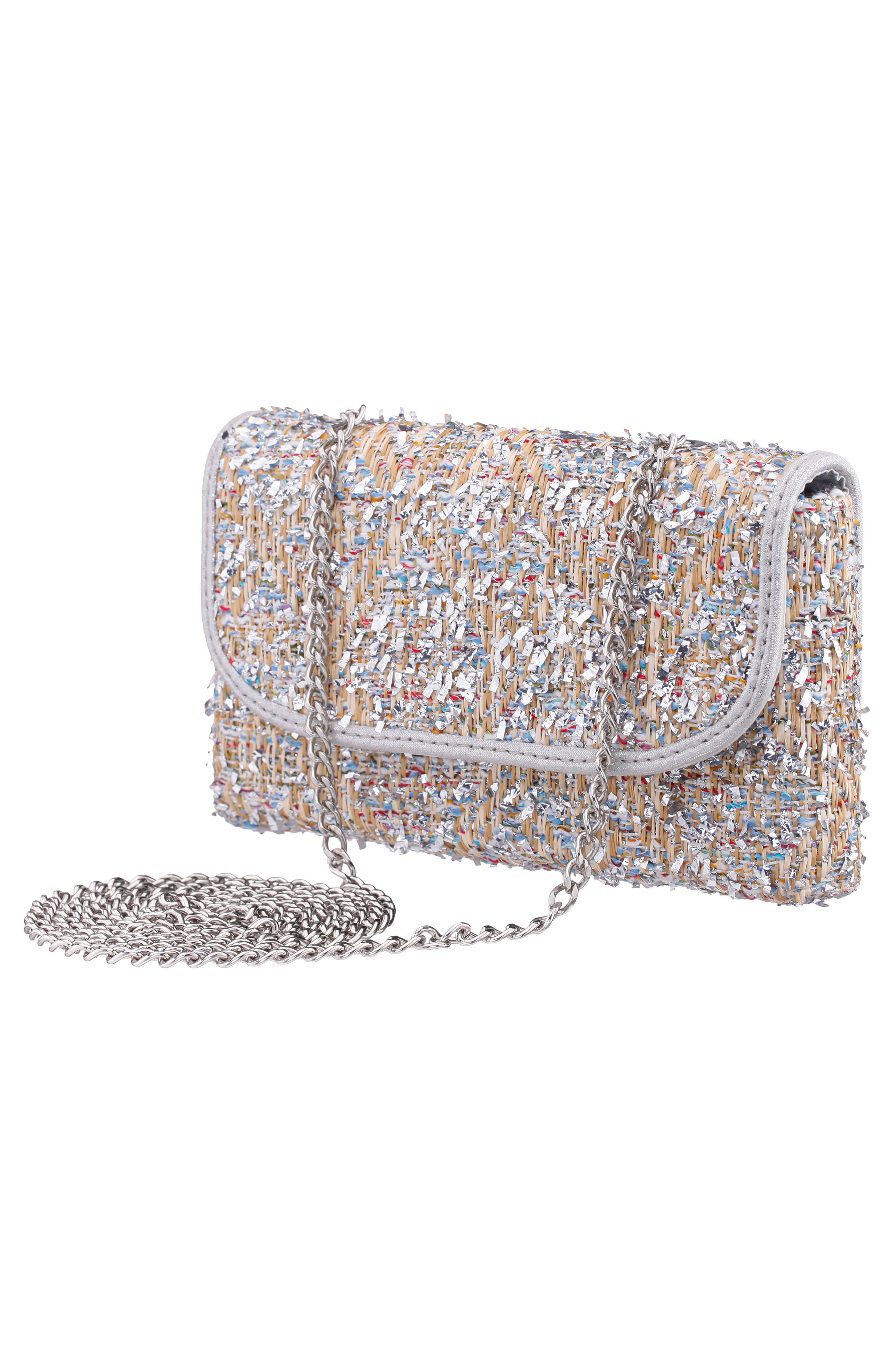 Cerise Textured Clutch, Alternate, color, SILVER MULTI