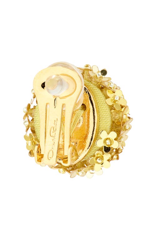 Oscar De La Renta Small Pompom Clip-on Earrings In Yellow Gold
