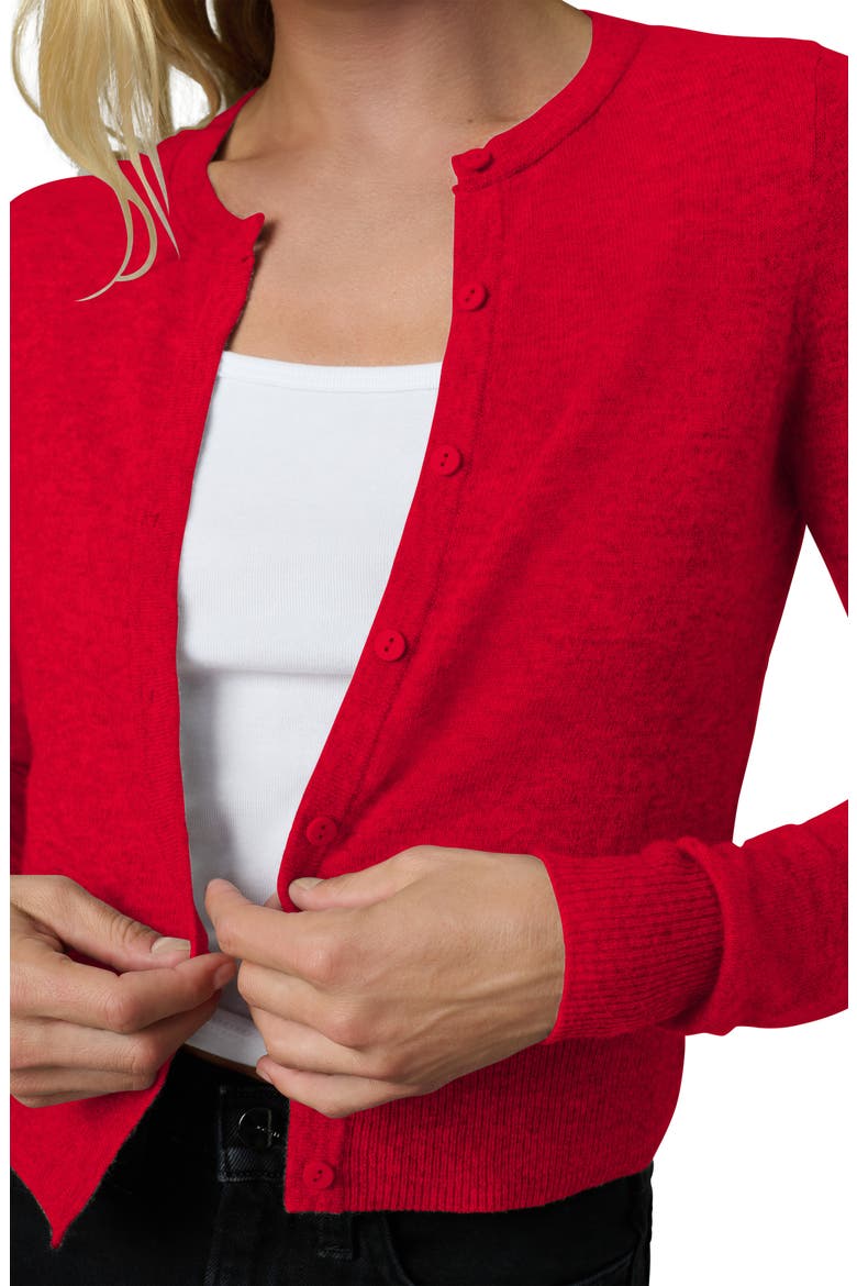 The Dani Crop Cashmere Cardigan, Alternate, color, HOLIDAY RED