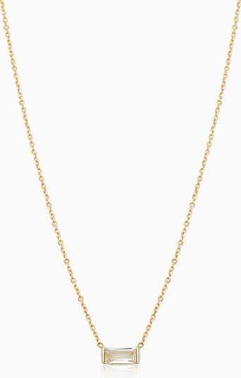 14K Gold Fresco Baguette Pendant Necklace