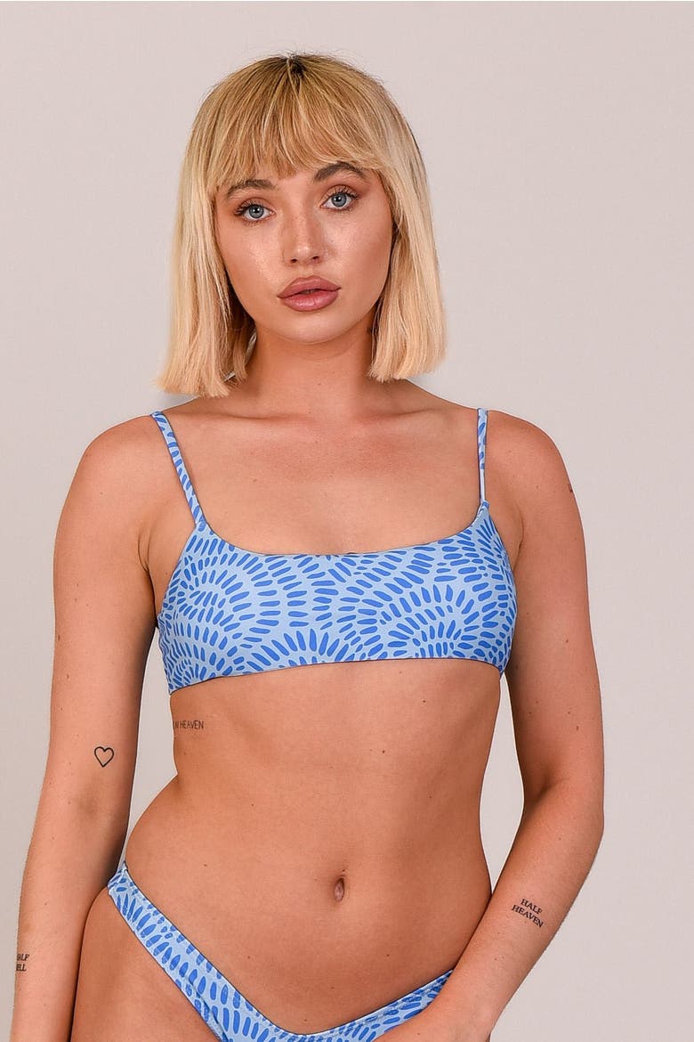 Moroccan Dream Lace up Crop Bikini Top, Main, color, Blue
