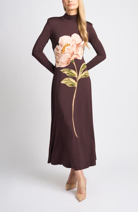 Ada Mock Neck Long Sleeve Dress