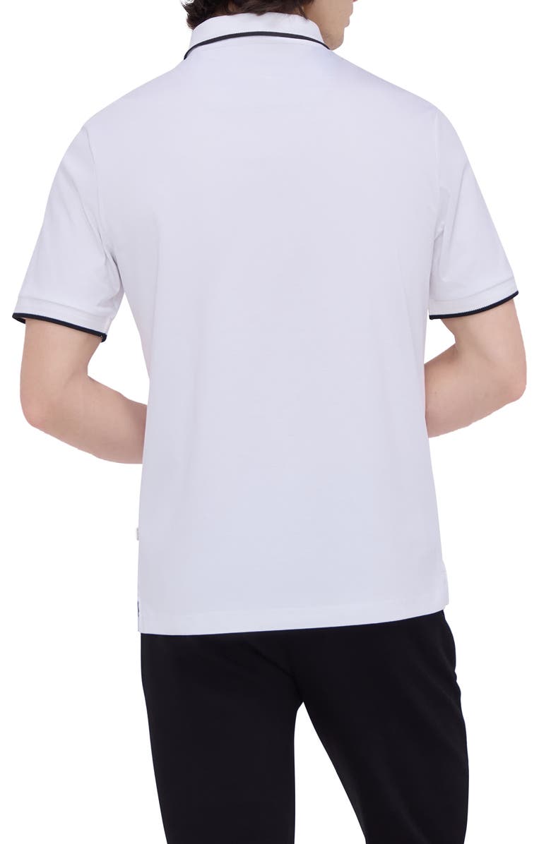 Bugatchi Tipped Contrast Collar Polo, Alternate, color, White