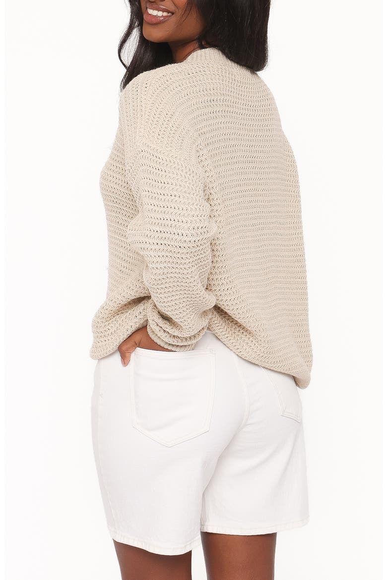 Melane Open Stitch Sweater, Alternate, color, BEIGE