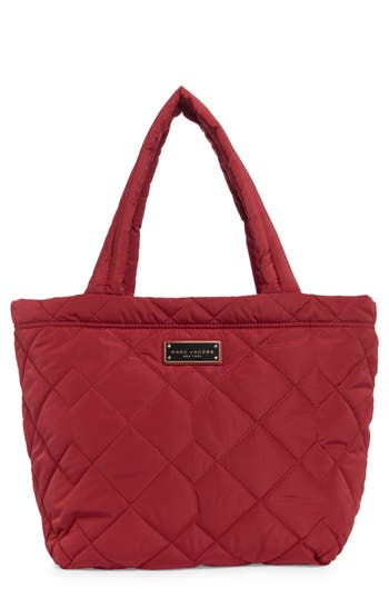 Marc Jacobs Medium Quilted Nylon Tote In Red
